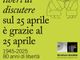 La locandina preparata dalla Regione per ricordare il 25 Aprile