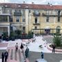Il nuovo aspetto del cortile, visto dall’alto
