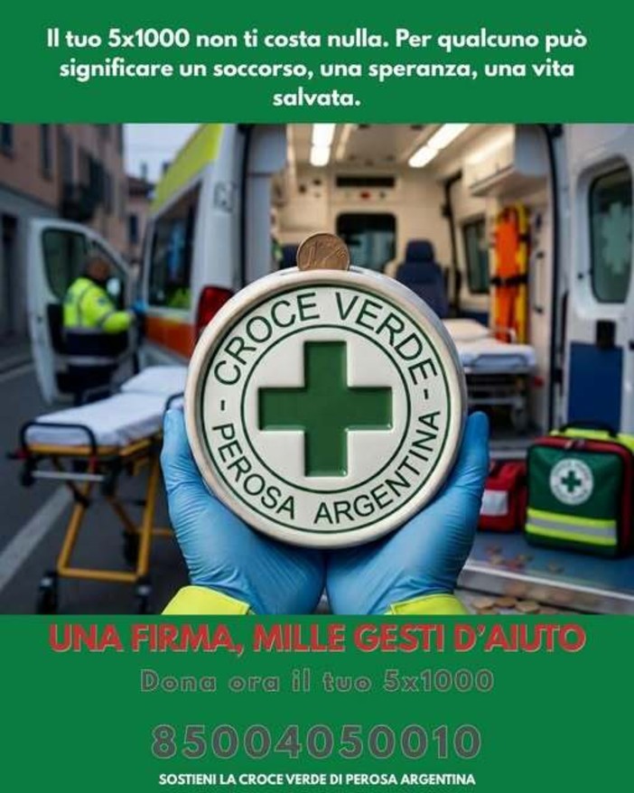 Croce verde di Perosa Argentina: il cinque per mille che porta aiuto fin dentro casa
