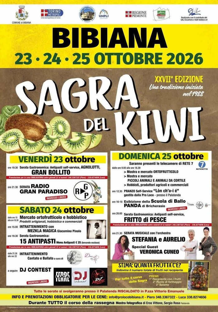 A Bibiana l’autunno ha il sapore di frutta: torna la Sagra del Kiwi A Bibiana l’autunno ha il sapore di frutta: torna la Sagra del Kiwi