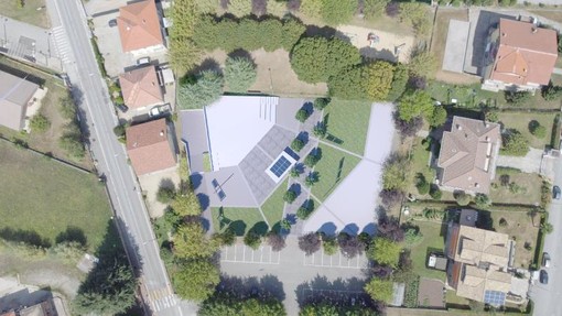 La vista dall'alto della nuova piazza Giretti, come pensata dall’architetto Clara