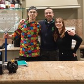 Da sinistra Roberto Campofelice, don Carlo Pizzocaro e Laura Piras