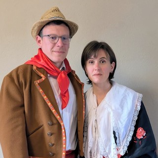 Fabio Rosaclot e Giorgia Mollar nei panni delle maschere cumianesi