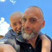 Papà Federico con il figlio Alberto