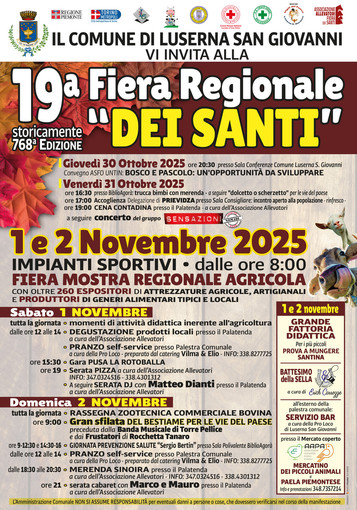 La Fiera dei Santi riporta agricoltura e allevamento in centro a Luserna San Giovanni La Fiera dei Santi riporta agricoltura e allevamento in centro a Luserna San Giovanni