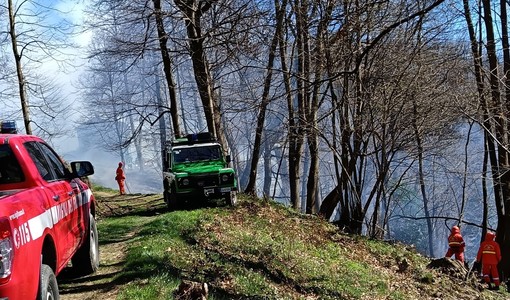 Incendio ad Angrogna: Vigili del fuoco e Aib in località Raggio