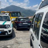 Il posto di blocco con i carabinieri