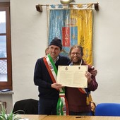 Maurino e Piaton dopo la firma del gemellaggio