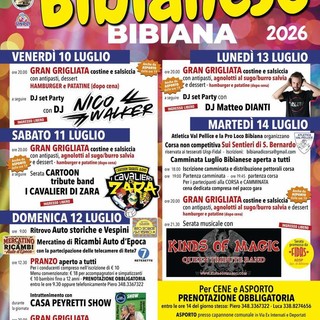 Luglio Bibianese 2026, quattro serate di gusto e musica sotto le stelle