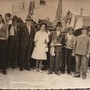 Una delle prime foto degli alpini, con Domenico Bricco, sindaco e primo capogruppo