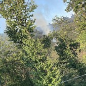 Luserna San Giovanni: fiamme nel bosco del Bric di Bandì