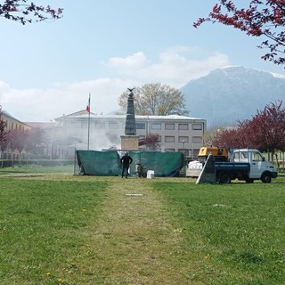 I lavori al Parco della Rimembranza lusernese