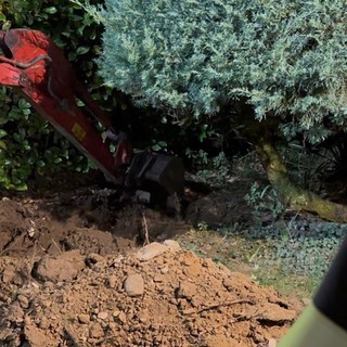 L’escavatore in azione