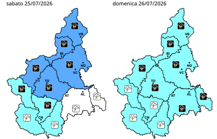 Temporali in arrivo sul Piemonte