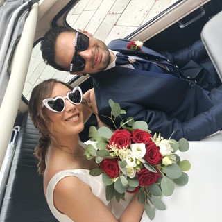 Mattia Vignolo con la moglie Emilie Richiardone il giorno del loro matrimonio