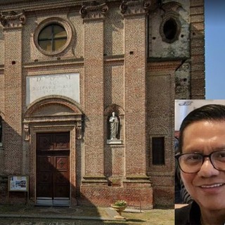 La parrocchia di Osasco e don Cunalema nel riquadro