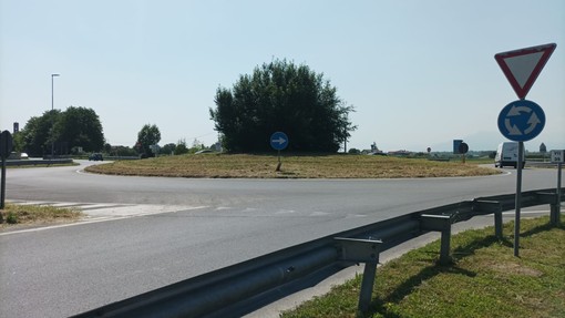 Erba alta alle rotonde di Osasco: dopo il trattore, entra in azione l’Anas