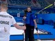 Constantini festeggia la vittoria con Mosaner