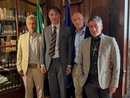 Federico Lerza, primo a sinistra, all’incontro in Consolato Federico Lerza, primo a sinistra, all’incontro in Consolato