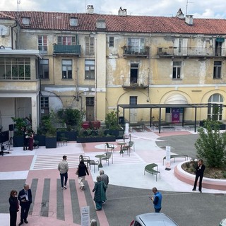 Il nuovo aspetto del cortile, visto dall’alto
