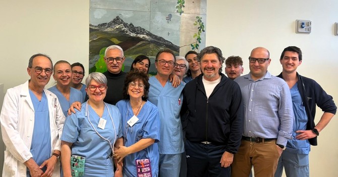 Ceravolo e Padovano con il personale dell’Asl To3