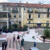 Il nuovo aspetto del cortile, visto dall’alto