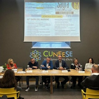 Nella foto: un momento della conferenza stampa ospitata presso l'ATL del Cuneese. Al tavolo, da sn: la Presidente dell'ATL Gabriella Giordano, l'Assessore Davide Termini, il Sindaco Paolo Giraudo, Vice Sindaco Marco De Carlini, la Sig.ra Claudia Massa e la Presidente del Comitato Nova Rocca Ilenia Mozzone