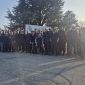 Gli autisti in sciopero a Pinerolo