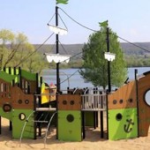 Il veliero che attraccherà nel parco giochi