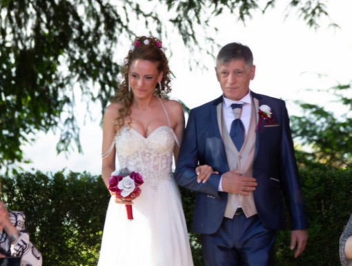 Biagio Vigna con la figlia Francesca nel giorno del suo matrimonio