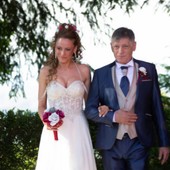 Biagio Vigna con la figlia Francesca nel giorno del suo matrimonio