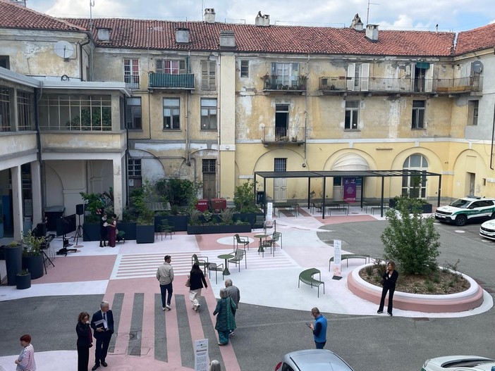 Il nuovo aspetto del cortile, visto dall’alto