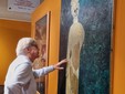Sgarbi in visita alla mostra di Colombotto Rosso a Palazzo Vittone