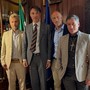 Federico Lerza, primo a sinistra, all’incontro in Consolato
