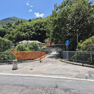Il cantiere al ponte pedonale