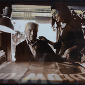 Paola Mongelli con Michelangelo Antonioni (foto di Luca Pron)