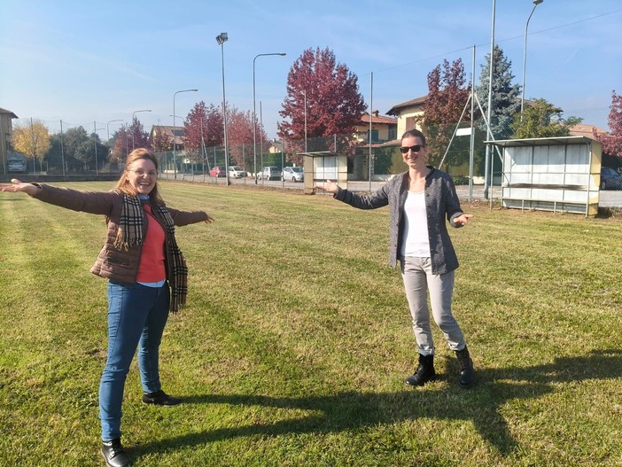Da sinistra, Norcia e Proietti nel campo riaperto
