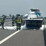 Carro attrezzi prende fuoco sul raccordo Torino-Pinerolo: l'intervento dei pompieri