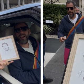 Il ritrattista dei vip colpisce ancora: dopo Papa Francesco e Gianni Morandi il disegno arriva ad Adam Sandler