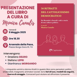 La consigliera regionale Canalis presenta il suo libro all’Arsenale della Pace di Torino