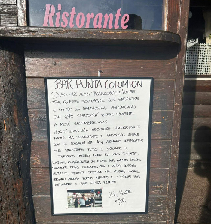 Bardonecchia si congeda da un pezzo di storia: chiude il bar di Punta Colomion Bardonecchia si congeda da un pezzo di storia: chiude il bar di Punta Colomion