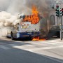 Il bus che ha preso fuoco
