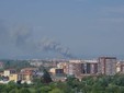 La colonna di fumo visibile da buona parte della città