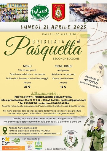 Grigliata di Pasquetta a Bricherasio: ultimi posti disponibili