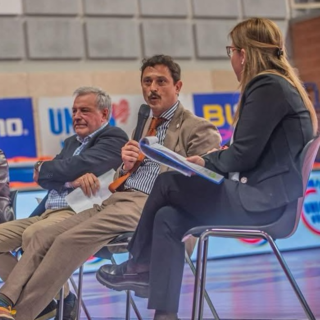 Il direttore generale del Monviso Volley Gianni Fattori e il Presidente Enrico Galleano