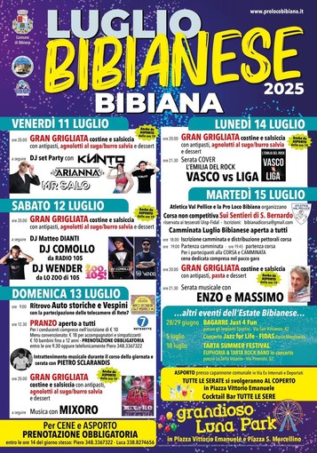 Grigliate, musica e sport: il Luglio Bibianese accende l’estate