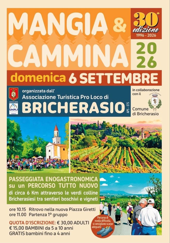 Mangia & Cammina, a Bricherasio un’edizione tutta nuova nel fresco dei boschi e su antichi sentieri Mangia & Cammina, a Bricherasio un’edizione tutta nuova nel fresco dei boschi e su antichi sentieri