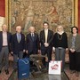 Il presidente del Consiglio regionale Davide Nicco e i vertici della Raspini Salumi Il presidente del Consiglio regionale Davide Nicco e i vertici della Raspini Salumi