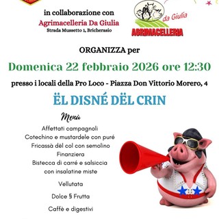 Ultimi posti per ‘Ël Disnè Dël Crin’: domenica a tavola con la tradizione Ultimi posti per ‘Ël Disnè Dël Crin’: domenica a tavola con la tradizione