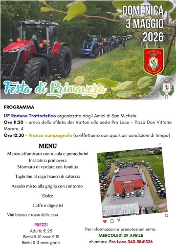 Torna il pranzo campagnolo a Bricherasio, in occasione del raduno dei trattori